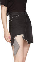 Thumbnail for your product : Sjyp SSENSE Exclusive Black Denim Cut-Off Miniskirt