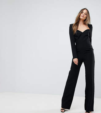 ASOS Tall Tailored Sweetheart Neck Jumpsuit With Shoulder Pads
