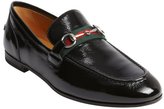 Thumbnail for your product : Gucci black patent leather horsebit penny strap loafers