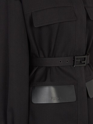 Fendi leather trim cotton trench coat Clearance