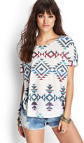 Thumbnail for your product : Forever 21 Southwestern Print Burnout Top