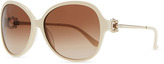 Thumbnail for your product : Ferragamo Crystal Gancio Horseshoe Sunglasses, Ivory