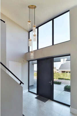 Mercer41 5 - Light Cluster Pendant with Water Pattern Glass for Entryway