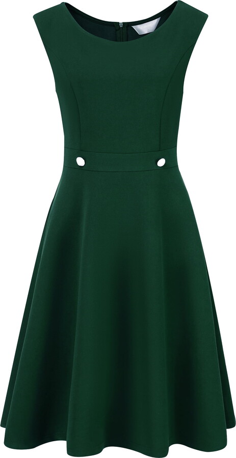 DARING DIVA Sleeveless Summer A-Line Casual Dress M Green