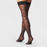 Thumbnail for your product : A New Day Women's Polka Dot Back Seam Thigh Highs Black