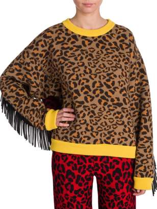 Alanui Leopard Fringe Sweater