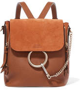 Chloé - Faye Small Textured-leather And Suede Backpack - Tan