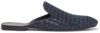Bottega Veneta Intrecciato Leather Backless Slippers - Men - Storm blue