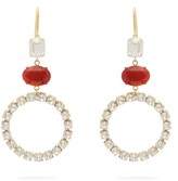 Thumbnail for your product : Isabel Marant Crystal-embellished Hoop Earrings - Red