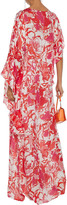 Thumbnail for your product : Roberto Cavalli Draped Printed Silk-voile Maxi Dress