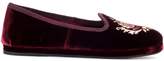 Thumbnail for your product : Miu Miu Embroidered velvet loafers