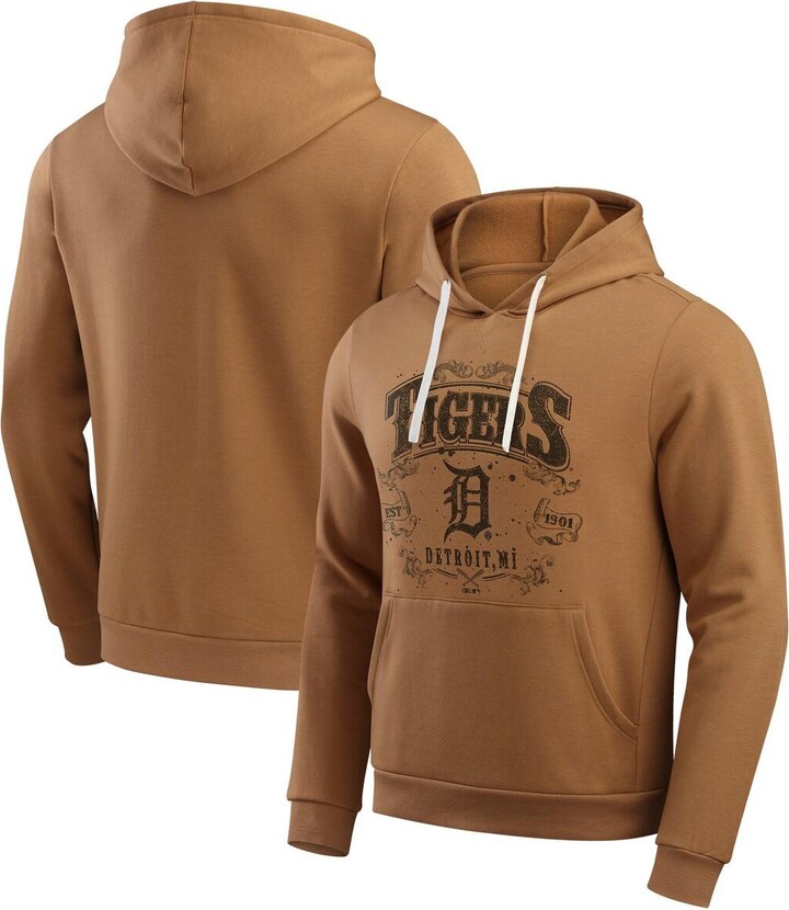 Fanatics Men's Tan Detroit Tigers Camp Fleece Pullover Hoodie