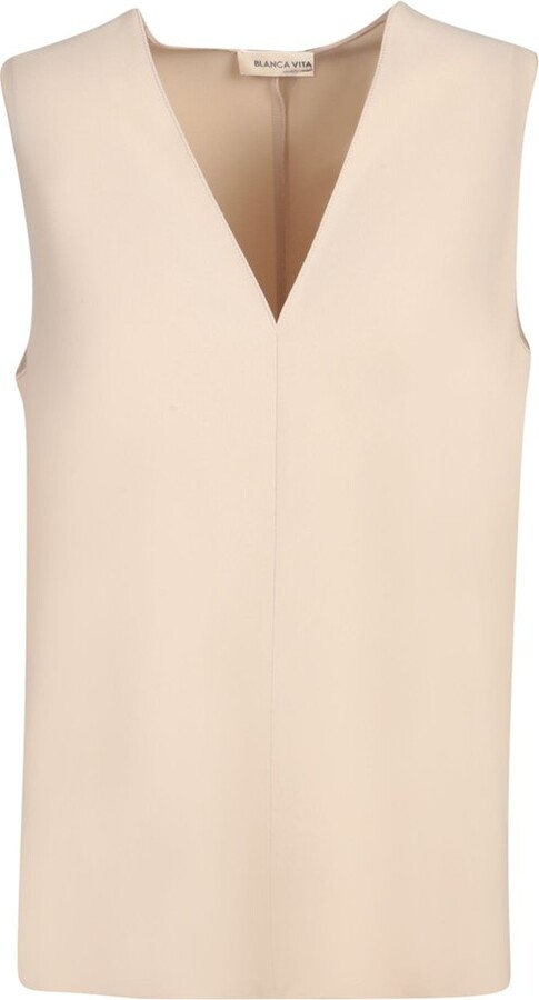 Blanca Vita V-Neck Sleeveless Top