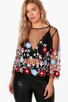Thumbnail for your product : boohoo Plus Kelly Embroidered Shell Top