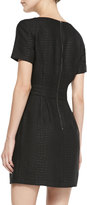 Thumbnail for your product : French Connection Croc-Embossed Pleated Dress, Black