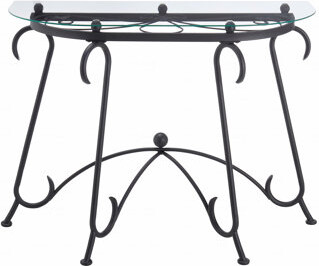 17 Stories Tempered Glass Surface Console Table Coffee Table, With Sturdy Construction For Living Room