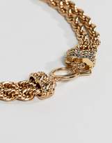 Thumbnail for your product : ASOS DESIGN necklace with rope chain and off center toggle design in gold