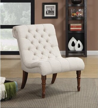 Alcott Hill Calahan 25" Wide Tufted Linen Slipper Chair