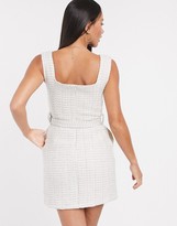 Thumbnail for your product : Fashion Union Tall mini tweed dress in cream bucle