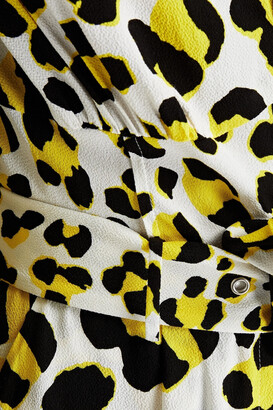 Diane von Furstenberg Susanna cold-shoulder leopard-print crepe playsuit