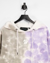Thumbnail for your product : Violet Romance Criminal Damage oversized hoodie dress tie dye