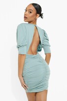 Thumbnail for your product : boohoo Wrap Ruched Detail Mini Dress