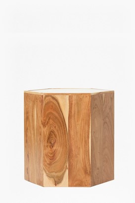 French Connection Marble And Acacia Side Table
