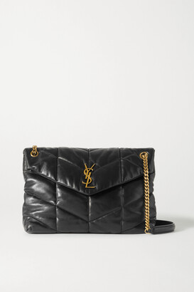 Saint Laurent Puffer Medium Quilted Leather Shoulder Bag - Black - ShopStyle