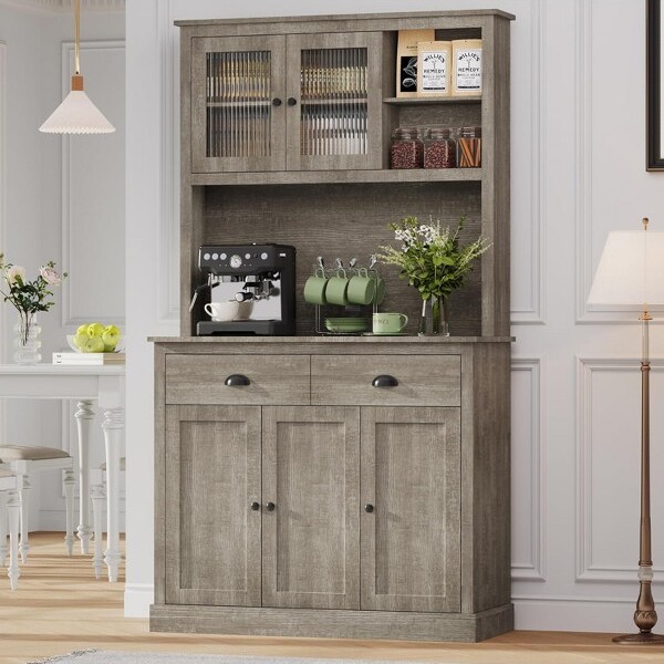 SunnyFurn redenzaCucina180cmconAnteRipianieCassettoDispensaAltainLegnoStileFarmhouseconPianoaGiorno