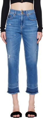 Versace Jeans Couture Blue Frayed Jeans