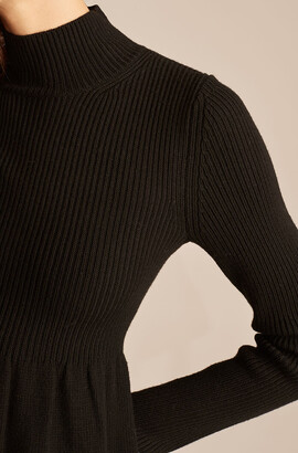 Rebecca Taylor Turtleneck Peplum Sweater Dress