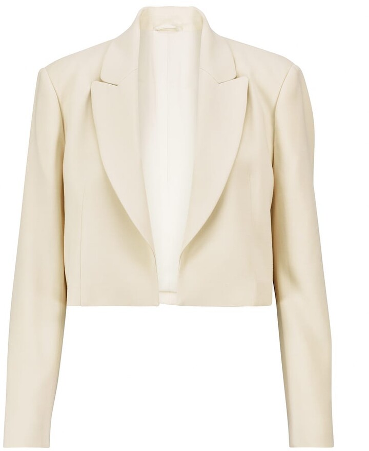 white cropped blazer jacket