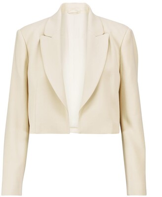 white cropped blazer jacket