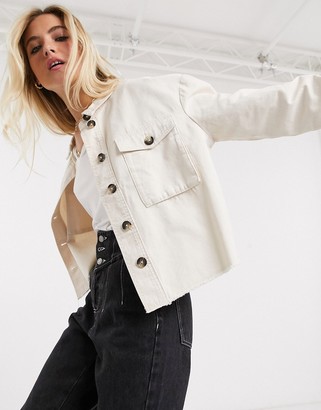 womens shacket cream