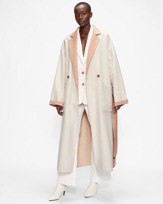 three quarter length wool coat