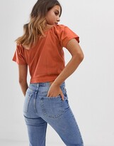 Thumbnail for your product : Pimkie button front top with knot detail in rust