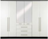 Thumbnail for your product : Consort Furniture Limited Palermo 6-door, 3-drawer Wardrobe with Mirror