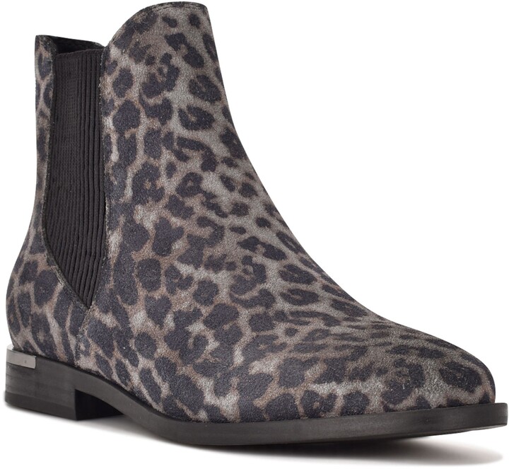 black and white leopard booties