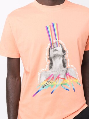 Smitsom Fearless jævnt Marcelo Burlon County of Milan rainbow graphic-print T-shirt - ShopStyle