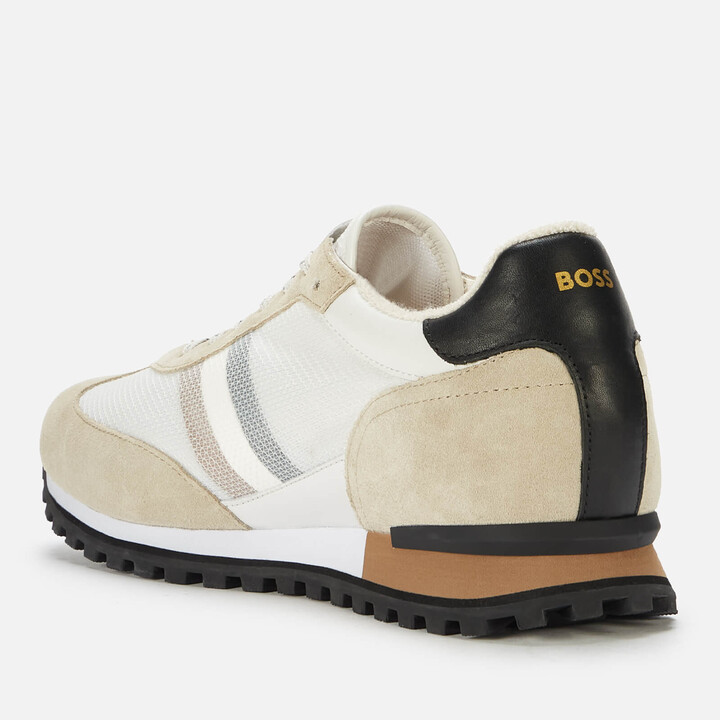 boss white leather trainers