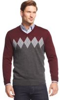 Thumbnail for your product : Club Room Big and Tall Merino-Blend V-Neck Argyle Sweater
