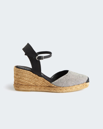 black wedge espadrilles closed toe