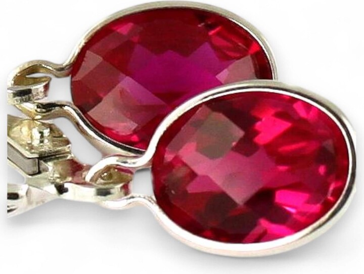 Etsy Ruby 925 Sterling Silver Leverback Earrings Se001