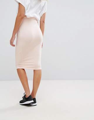 ASOS Maternity Petite Longer Line Midi Pencil Skirt In Jersey