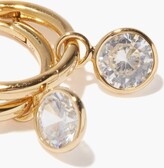 Thumbnail for your product : THEODORA WARRE Zircon & Gold-plated Sterling Silver Hoop Earrings