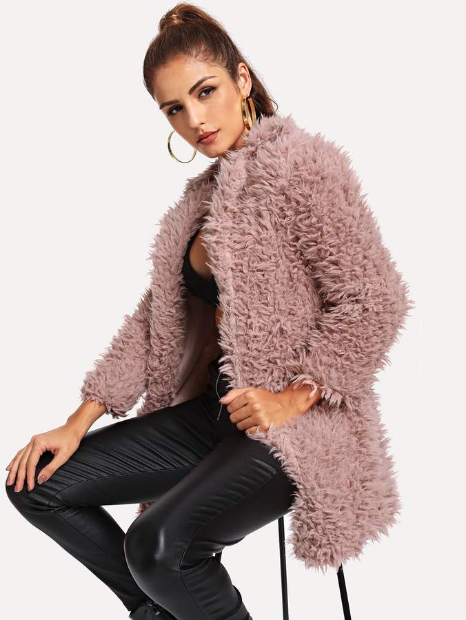 romwe teddy bear coat