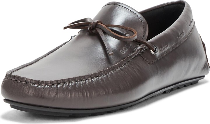 HUGO BOSS Noel Bow Detail Driver Moccasin Catfish Black 10