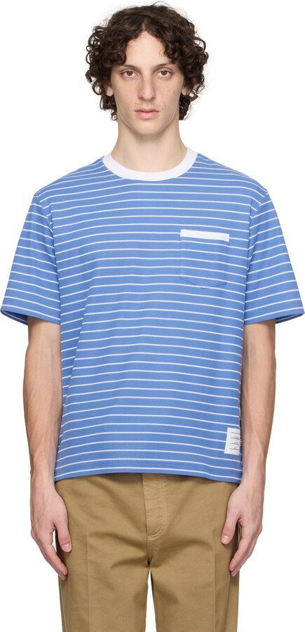 Thom Browne Blue Milano Short Sleeve Pocket T-shirt
