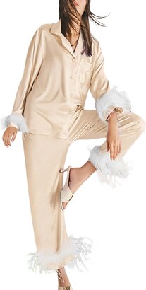 Generic Women's Casual Sleepwear Suit Cute Elegant Top Pant Suit