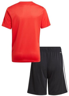 adidas Junior Boys 3-Stripes T-shirt Set - Red/Black